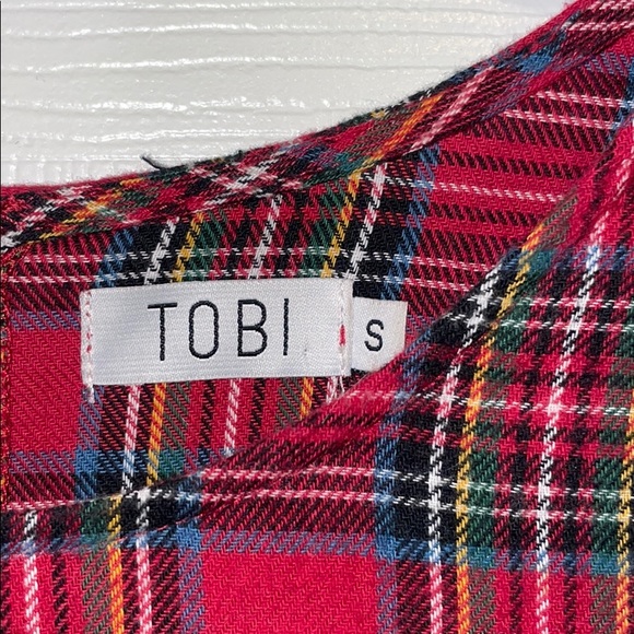 TOBI PLAID MESH MINI DRESS SIZE S - Picture 7 of 8